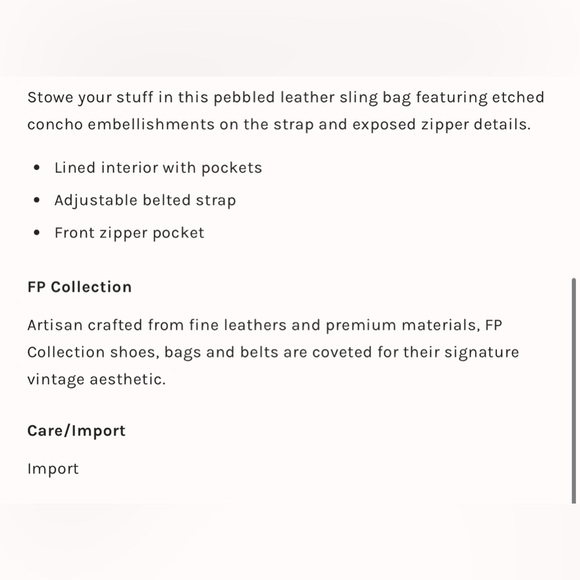 Free People Blazing Orange Wilder Embellished Sling Bag Leather NWT - Picture 10 of 10